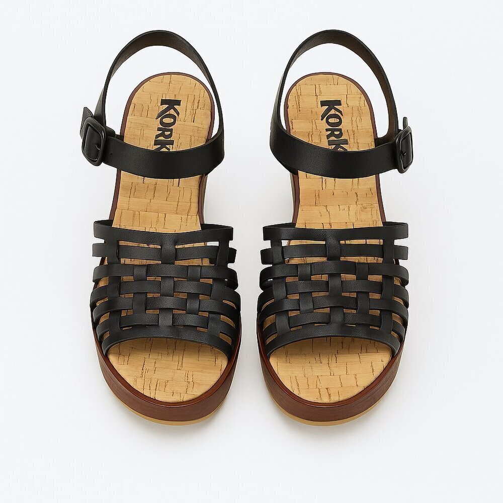 KORKS by KORK-EASE Women's, Marley Sandal Black Size 11 Wedge NEW